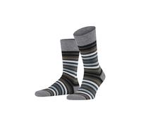 FALKE Tinted Stripe M So lana algodón estampados 1 par, Calcetines Hombre, Gris Asphalt Melange 3180, 43-46