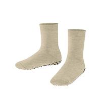 FALKE Catspads K Hp algodón lana puños en la suela 1 par, Calcetines para casa Unisex niños, Beis Sand Melange 4650, 23-26