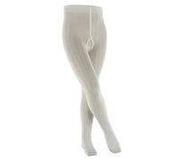 FALKE Classic Rib K Ti algodón gruesas lisas 1 pieza, Pantimedias Unisex niños, Blanco Off-White 2040, 98-104