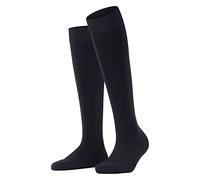 FALKE ClimaWool W Kh lana lyocell lisos 1 par, Calcetines largos Mujer, Azul Dark Navy 6370, 37-38
