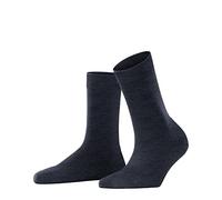 FALKE ClimaWool W So lana lyocell lisos 1 par, Calcetines Mujer, Azul Navy Melange 6127, 37-38