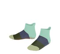 FALKE Colour Block K Hp algodón puños en la suela 1 par, Calcetines para casa Unisex niños, Verde Spearmint 7218, 23-26