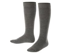 FALKE Comfort Wool K Kh lana algodón lisos 1 par, Calcetines largos Unisex niños, Gris Dark Grey 3070, 23-26