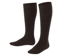 FALKE Comfort Wool K Kh lana algodón lisos 1 par, Calcetines largos Unisex niños, Marrón Dark Brown 5230, 27-30