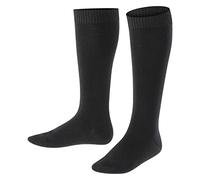 FALKE Comfort Wool K Kh lana algodón lisos 1 par, Calcetines largos Unisex niños, Negro Black 3000, 19-22