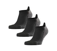 FALKE Cool Kick Sneaker 3-Pack U SN suave transpirable secado rápido corte unicolor 3 pares, Calcetines cortos Unisex adulto, Negro (Black 3000), 39-41