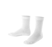 FALKE Cotton Finesse K So algodón lisos 1 par, Calcetines Unisex niños, Blanco White 2000, 23-26