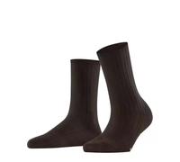 FALKE Cotton Rib W So algodón sostenible lisos 1 par, Calcetines Mujer, Marrón Dark Brown 5233, 35-38