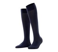 FALKE Cotton Touch W Kh algodón lisos 1 par, Calcetines largos Mujer, Azul Dark Navy 6370, 35-38
