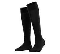 FALKE Cotton Touch W Kh algodón lisos 1 par, Calcetines largos Mujer, Negro Black 3000, 35-38