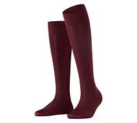 FALKE Cotton Touch W Kh algodón lisos 1 par, Calcetines largos Mujer, Rojo Barolo 8596, 39-42
