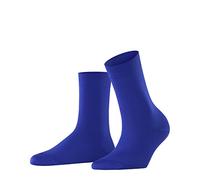 FALKE Cotton Touch W SO algodón unicolor 1 par, Calcetines Mujer, Azul (Imperial 60650), 35-38