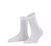 FALKE Cotton Touch W SO algodón unicolor 1 par, Calcetines Mujer, Blanco (White 20000), 35-38