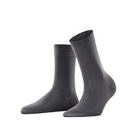 FALKE Cotton Touch W SO algodón unicolor 1 par, Calcetines Mujer, Gris (Platinum 39030), 35-38