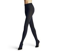 FALKE Cotton Touch W Ti algodón lisas 1 pieza, Pantimedias Mujer, Azul Space Blue 6116, M-L