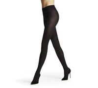 FALKE Cotton Touch W Ti algodón lisas 1 pieza, Pantimedias Mujer, Negro Black 3000, S-M