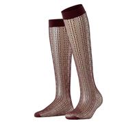 FALKE Crossroads W Kh transparente estampados 1 par, Calcetines largos Mujer, Marrón Cayenne 5950, ONESIZE