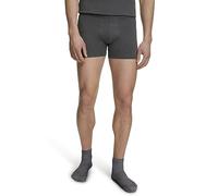 FALKE Daily Comfort Multipack M Bx algodón Transpirable 2 Piezas, Calzoncillos Boxer Hombre, Gris Dark Grey Heather 3278, L