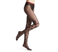 FALKE Dear Rose 20 DEN W TI Transparent Gemustert 1 Stück Pantimedias, Schwarz (Black 3009), S para Mujer