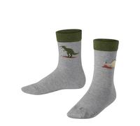FALKE Dinosaurs K So algodón estampados 1 par, Calcetines Unisex niños, Gris Lt. Heather 3223, 35-38