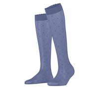 FALKE Dot 15 DEN W Kh transparente estampados 1 par, Calcetines largos Mujer, Azul Smoky Blue 6483, 35-38