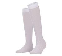 FALKE Dot 15 DEN W Kh transparente estampados 1 par, Calcetines largos Mujer, Blanco White 2209, 39-42