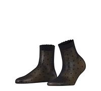 FALKE Dot 15 DEN W So transparente estampados 1 par, Calcetines Mujer, Negro Black 3009, 39-42