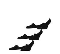 FALKE Family Invisible Multipack M In algodón invisibles lisos 3 pares, Calcetines pinkies Hombre, Negro Black 3000, 43-46