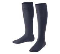 FALKE Family K Kh algodón sostenible lisos 1 par, Calcetines largos Unisex niños, Azul Dark Blue Melange 6688, 35-38