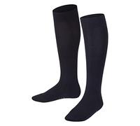 FALKE Family K Kh algodón sostenible lisos 1 par, Calcetines largos Unisex niños, Azul Dark Marine 6170, 35-38