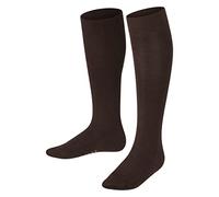 FALKE Family K Kh algodón sostenible lisos 1 par, Calcetines largos Unisex niños, Marrón Dark Brown 5230, 35-38