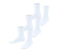 FALKE Family Multipack K So algodón lisos 3 pares, Calcetines Unisex niños, Blanco White 2000, 27-30