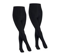 FALKE Family Multipack K Ti algodón gruesas lisas 2 piezas, Pantimedias Unisex niños, Azul Dark Marine 6170, 134-146