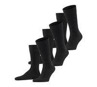 FALKE Family Multipack M So algodón sostenible lisos 3 pares, Calcetines Hombre, Gris Anthracite Melange 3080, 43-46