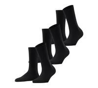 FALKE Family Multipack W So algodón sostenible lisos 3 pares, Calcetines Mujer, Negro Black 3009, 39-42