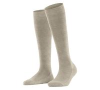 FALKE Family W Kh algodón sostenible lisos 1 par, Calcetines largos Mujer, Beis Linen Melange 4541, 39-42