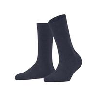 FALKE Family W So algodón sostenible lisos 1 par, Calcetines Mujer, Azul Dark Blue Melange 6688, 35-38