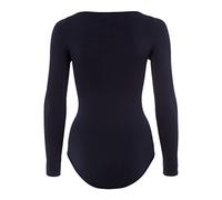 FALKE Fine Cotton Crew Neck W Bo algodón manga larga 1 pieza, Bodi modeladora Mujer, Azul Marine 6179, M 40-42