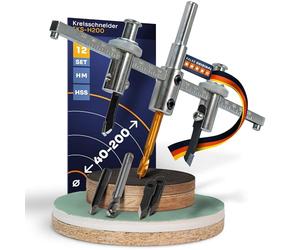 Falke FKS-H 200 - Cortador circular universal para madera, plástico, placas de yeso, diámetro ajustable (40-200 mm)