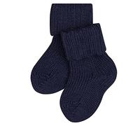FALKE Flausch B So algodón lana lisos 1 par, Calcetines Unisex bebé, Azul Dark Navy 6370, 62-68