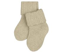 FALKE Flausch B So algodón lana lisos 1 par, Calcetines Unisex bebé, Beis Sand Melange 4650, 80-92