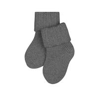 FALKE Flausch B So algodón lana lisos 1 par, Calcetines Unisex bebé, Gris Light Grey Melange 3390, 62-68