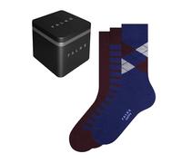 FALKE Happy Box Mix Multipack M So algodón lisos 3 pares, Calcetines Hombre, Multicolor Blue Burgundy 0010, 43-46