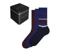 FALKE Happy Box Mix Multipack M So algodón lisos 3 pares, Calcetines Hombre, Multicolor Burgundy Blue Mix 0020, 43-46
