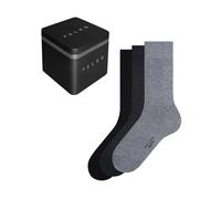 FALKE Happy Box Uni Multipack M So algodón lisos 3 pares, Calcetines Hombre, Multicolor Black Grey Mix 0010, 39-42