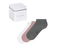 FALKE Happy Box Uni Multipack W Sn algodón lisos 3 pares, Calcetines cortos Mujer, Multicolor Grey Pink White 0020, 35-38