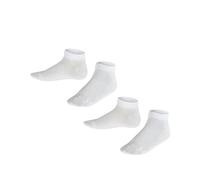 FALKE Happy Double Pack K Sn algodón lisos 2 pares, Calcetines cortos Unisex niños, Blanco White 0020, 23-26