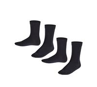 FALKE Happy Double Pack K So algodón lisos 2 pares, Calcetines Unisex niños, Azul Navy Blue 0030, 35-38