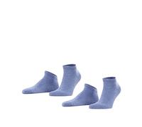 FALKE Happy Double Pack M Sn algodón lisos 2 pares, Calcetines cortos Hombre, Azul Light Denim 6660, 47-50