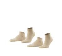 FALKE Happy Double Pack M Sn algodón lisos 2 pares, Calcetines cortos Hombre, Beis Sand Melange 4650, 47-50